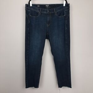 NYDJ Dark Wash Mid Rise Curvy Cut Slim Leg Raw Hem Jeans size 16